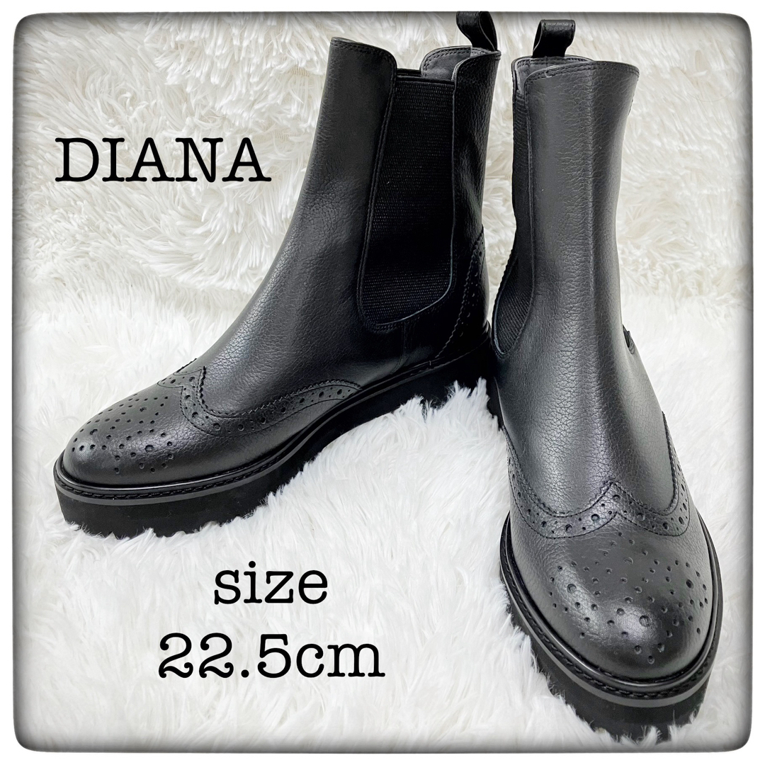 DIANA(ダイアナ)の【極美品】DIANA ダイアナ サイドゴアブーツ ブラックsize22.5cm レディースの靴/シューズ(ブーツ)の商品写真