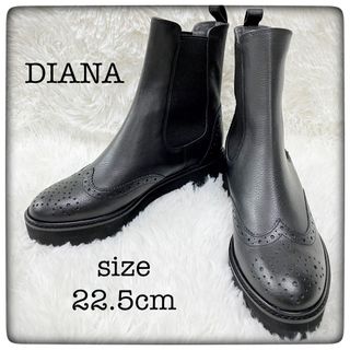 ダイアナ(DIANA)の【極美品】DIANA ダイアナ サイドゴアブーツ ブラックsize22.5cm(ブーツ)