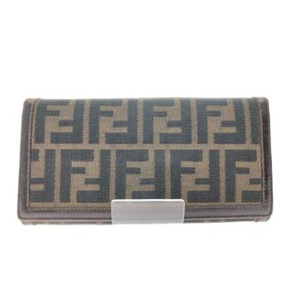 フェンディ(FENDI)の▼▼FENDI フェンディ レディース 長財布 ズッカ レザー×キャンバス ブラウン(財布)