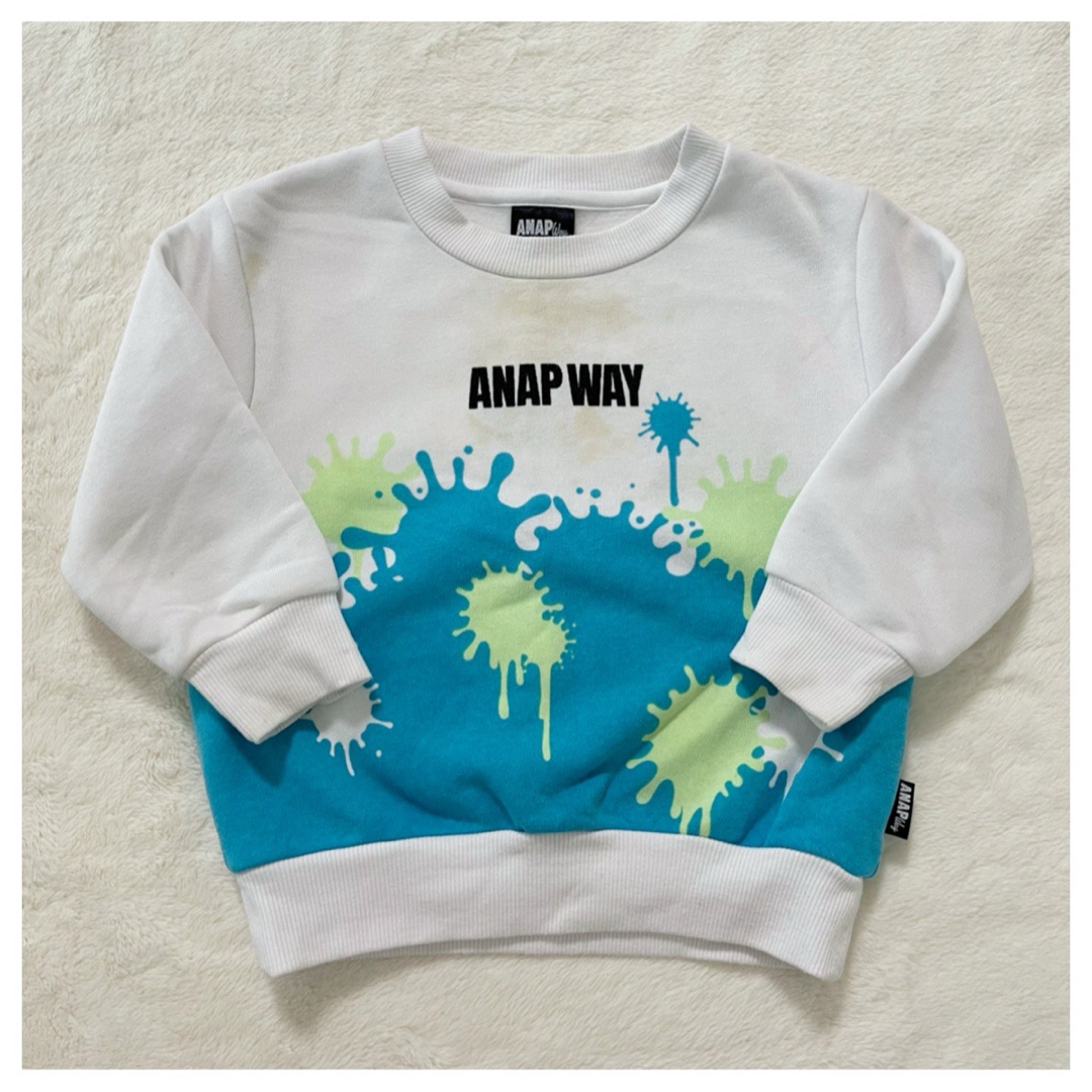 ANAP Kids(アナップキッズ)のANAP あったか 裏起毛 トレーナー 95 キッズ/ベビー/マタニティのキッズ服男の子用(90cm~)(Tシャツ/カットソー)の商品写真