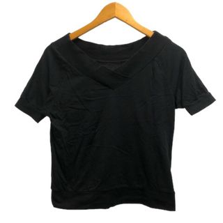 マウジー(moussy)のマウジー Tシャツ カットソー Vネック コットン混 無地 半袖 2 ブラック(カットソー(半袖/袖なし))