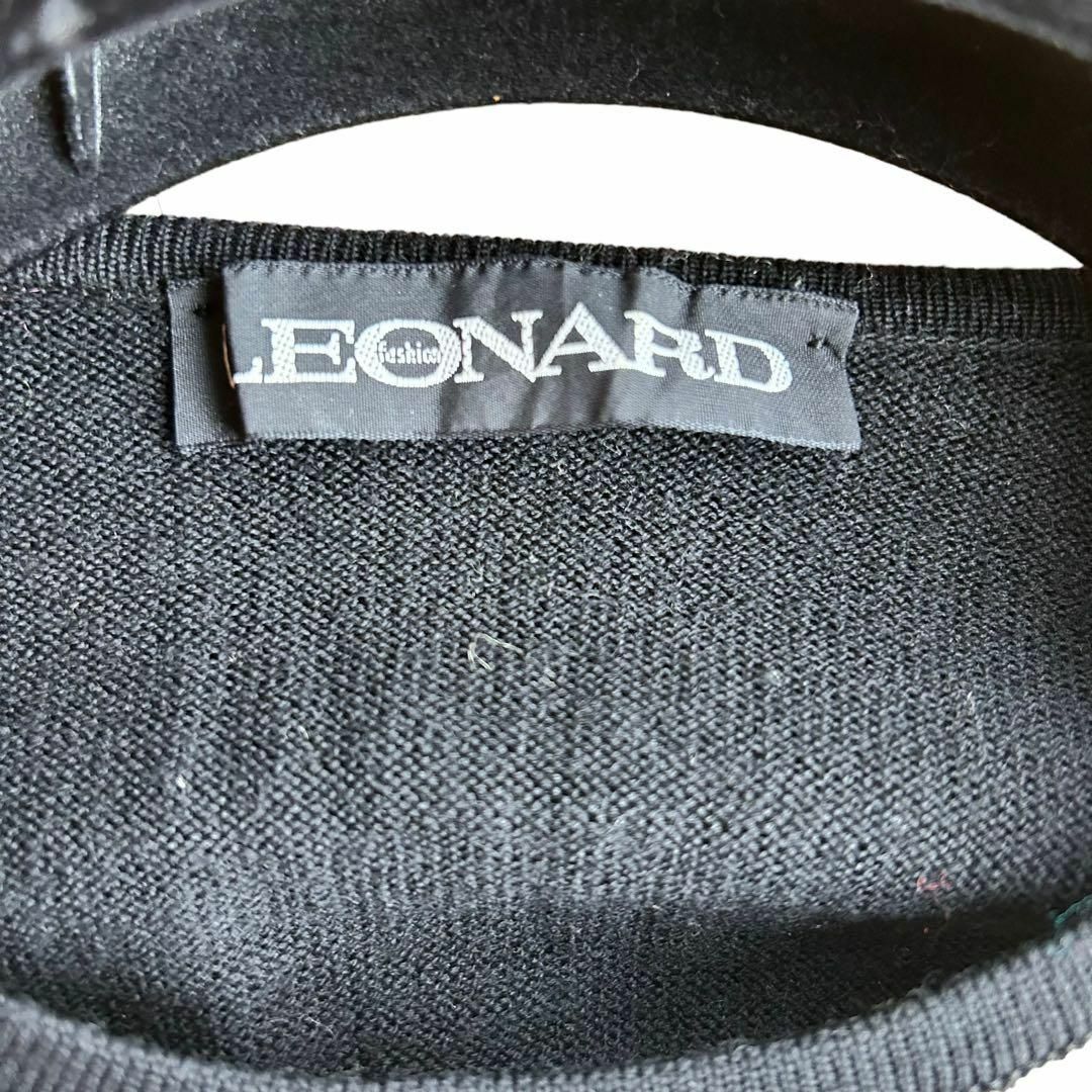 LEONARD(レオナール)の【極美品】LEONARD セーター Mサイズ シルク混 レオパード パフスリーブ レディースのトップス(ニット/セーター)の商品写真