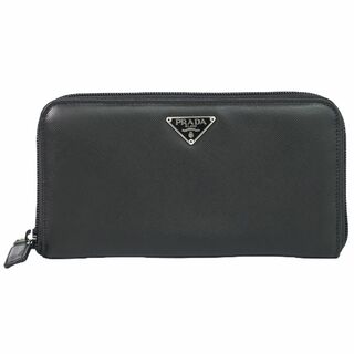 プラダ(PRADA)の本物 プラダ PRADA サフィアーノ レザー ラウンドファスナー 長財布 ロングウォレット ブラック M506A Saffiano 財布 ウォレット 中古(財布)