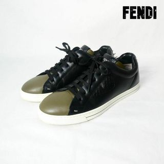 フェンディ(FENDI)の美品 FENDI スパイク レザー バイカラー ローカット スニーカー(スニーカー)