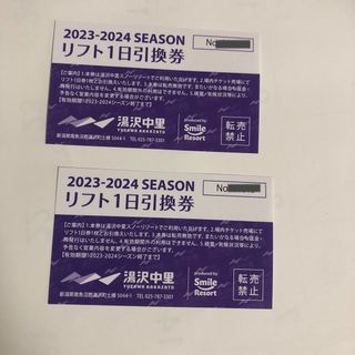 22-23 北海道 ルスツリゾート リフト1日券 引き換え券 2枚 ①施設利用