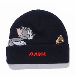 エクストララージ(XLARGE)のXLARGE x Tom and Jerry Cuff Beanie ブラック(ニット帽/ビーニー)