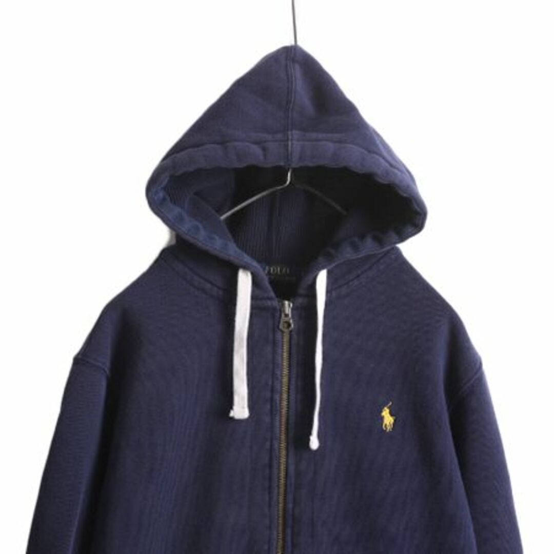 Ralph Lauren(ラルフローレン)のポロ ラルフローレン フルジップ スウェット フード パーカー メンズ L / 古着 スエット トレーナー ヘビーウェイト 裏起毛 ポニー刺繍 紺 メンズのトップス(パーカー)の商品写真