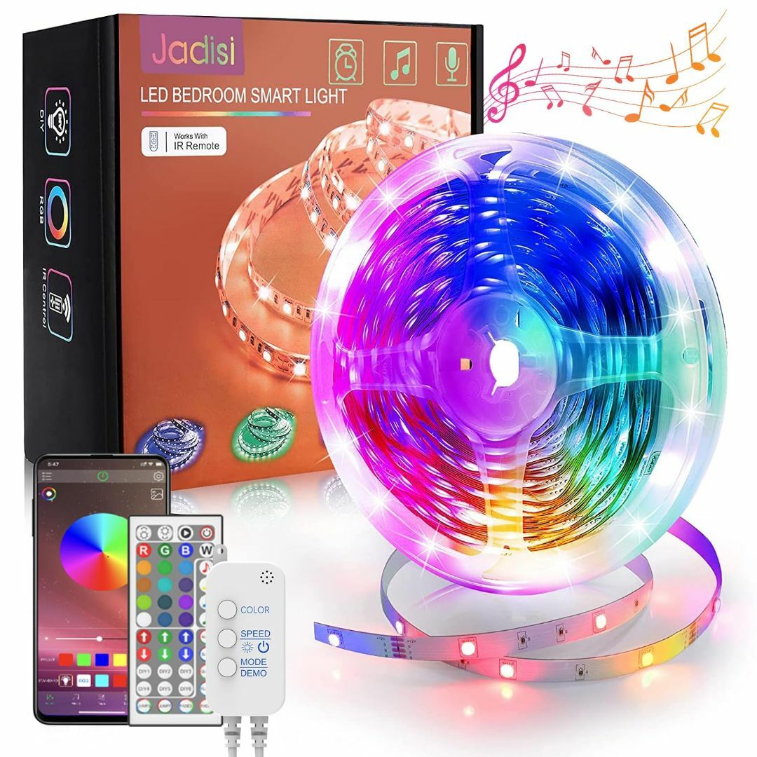 Jadisi LEDテープライト 10m RGB テープライト ledテープ 両 スポーツ/アウトドアのアウトドア(ライト/ランタン)の商品写真