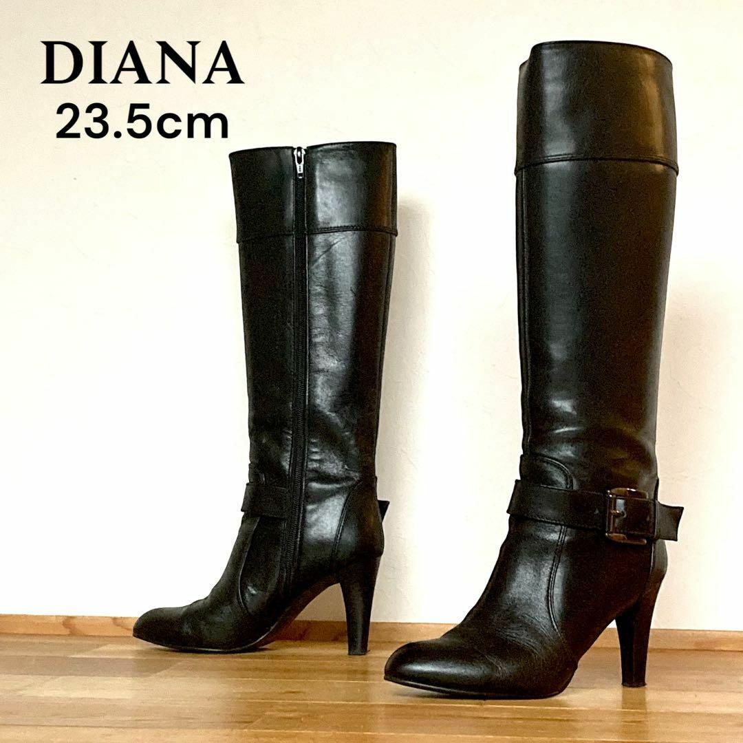 もーりおのクローゼット【美品✨】ダイアナ DIANA　本革 ニーハイブーツ　黒　ロングブーツ　日本製