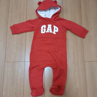 ベビーギャップ(babyGAP)のbaby GAP くま耳 ロンパース 足付き 9-12m(カバーオール)