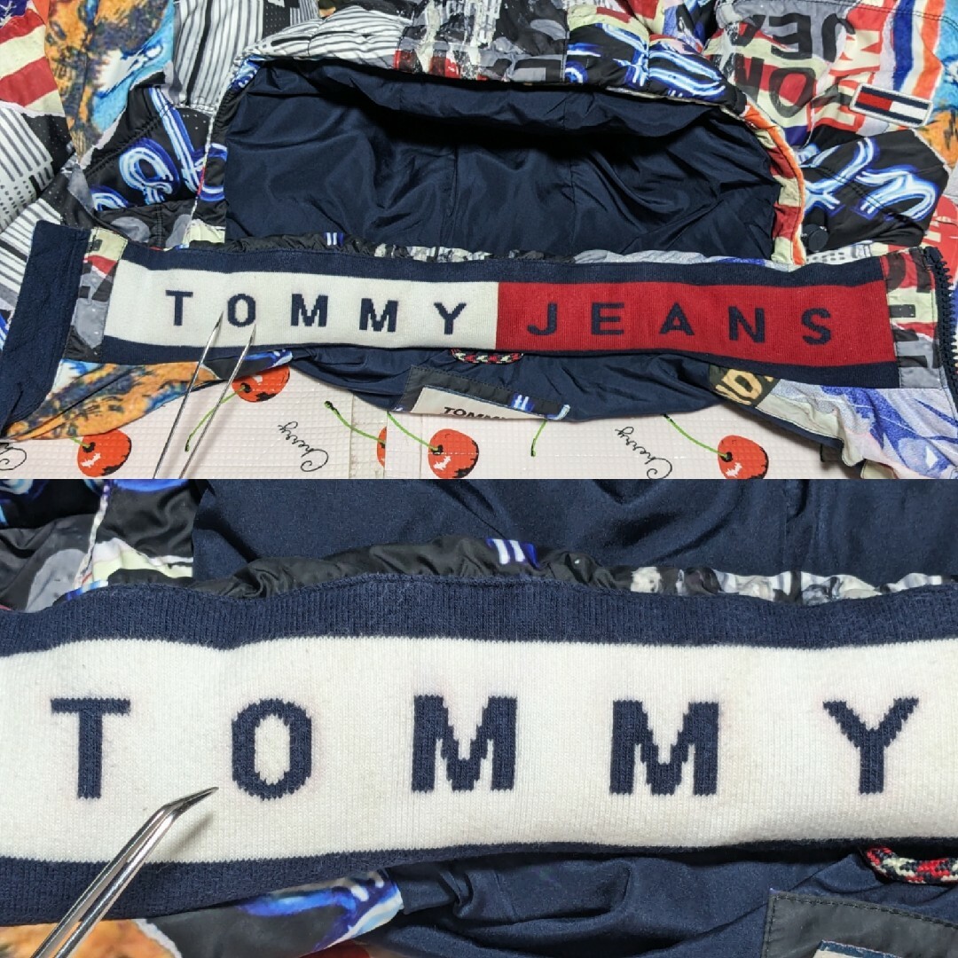 TOMMY JEANS(トミージーンズ)の入手困難品 大人気 トミージーンズ 総柄 ダウンジャケット T-Pablow着用 メンズのジャケット/アウター(ダウンジャケット)の商品写真