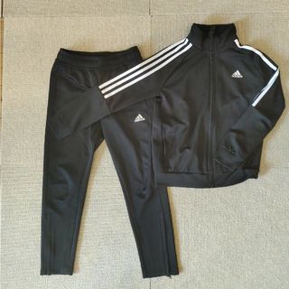 アディダス(adidas)のキッズ　adidasジャージ上下　130　黒(ジャケット/上着)