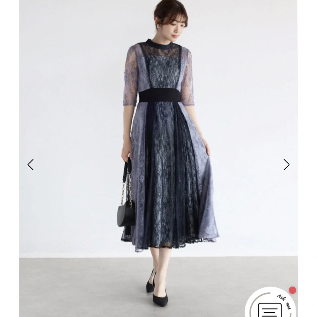 SCOT CLUB(スコットクラブ)のフェンネル♡バイカラー刺繍レースドレス レディースのフォーマル/ドレス(ミディアムドレス)の商品写真