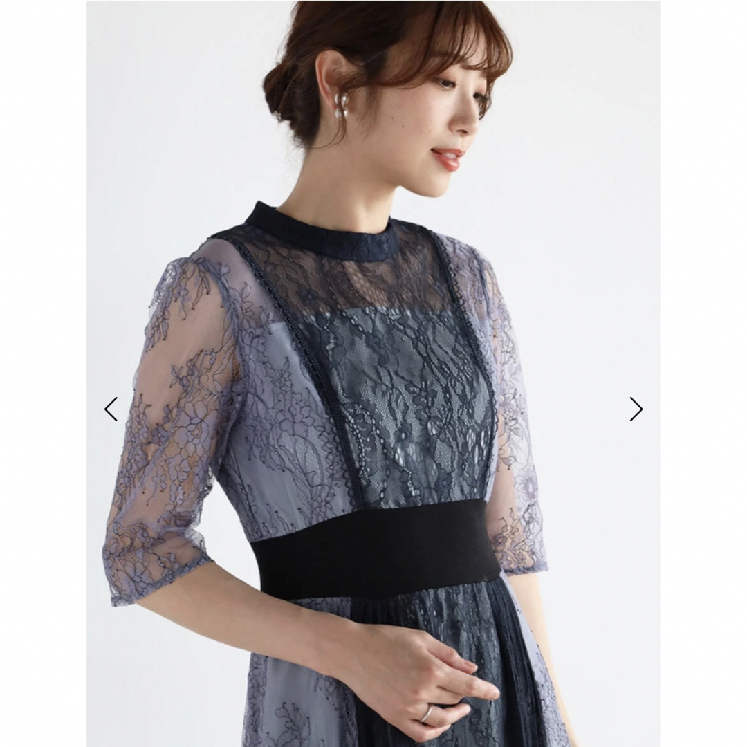 SCOT CLUB(スコットクラブ)のフェンネル♡バイカラー刺繍レースドレス レディースのフォーマル/ドレス(ミディアムドレス)の商品写真