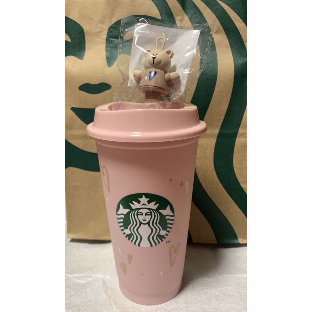 Starbucks Coffee(スターバックスコーヒー)のバレンタイン2024リユーザブルカップ473ml & キャップベアリスタ スタバ インテリア/住まい/日用品のキッチン/食器(タンブラー)の商品写真