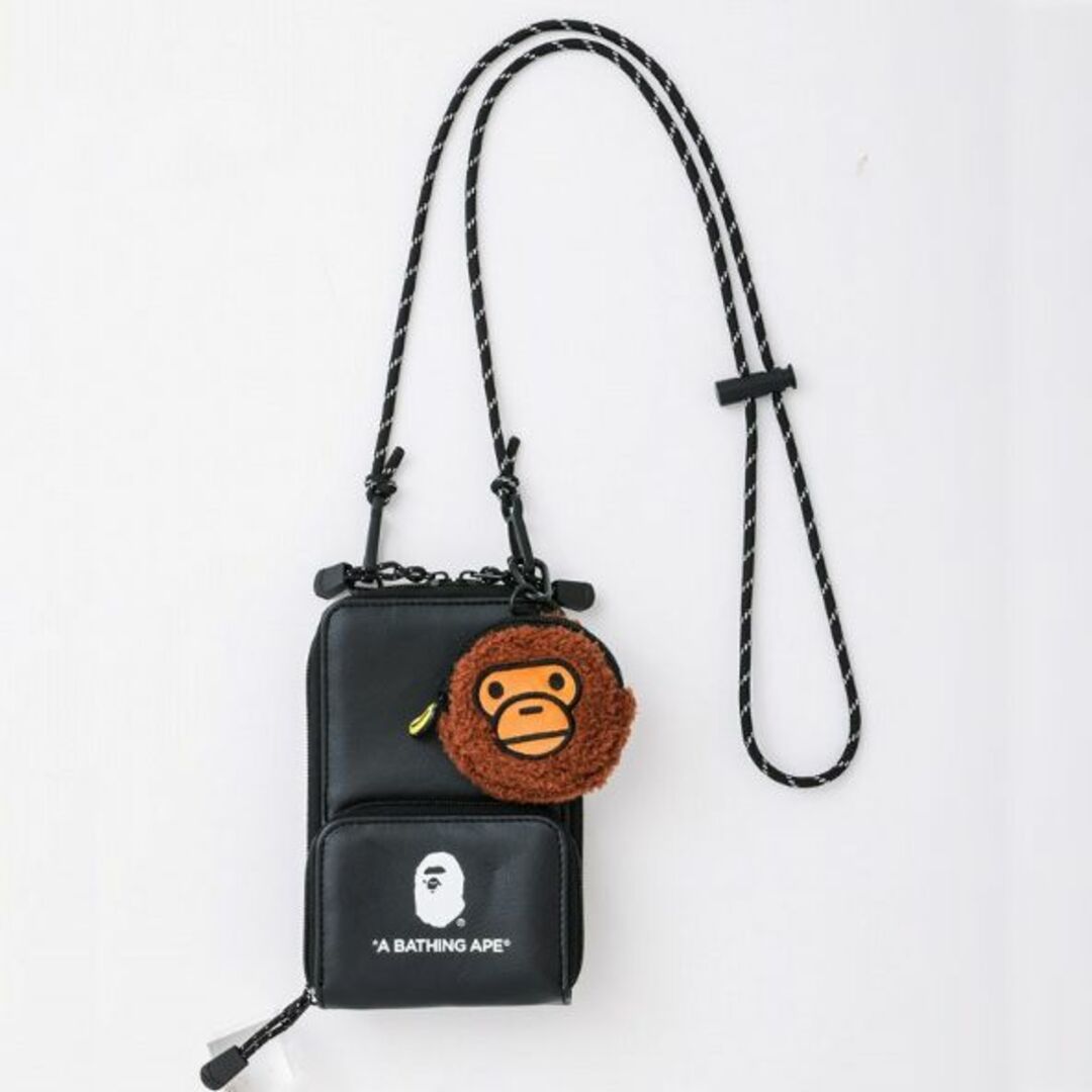 A BATHING APE - A BATHING APE スマホショルダーバッグ ブラックの