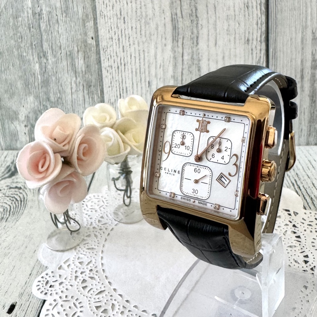 【11/26まで出品価格】CELINE セリーヌ腕時計 クロノグラフ購入日や購入店名の記載が