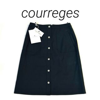 クレージュ(Courreges)の【courreges/クレージュ】ひざ丈フロントクリアボタンスカート 【38】(ひざ丈スカート)