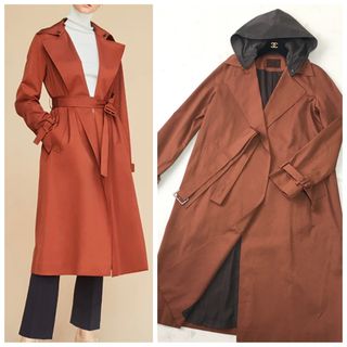FOXEY - フォクシーFOXEY□シルク混トレンチコート スプリングコート FOXEY - フォクシーFOXEY□シルク混トレンチコート スプリングコート