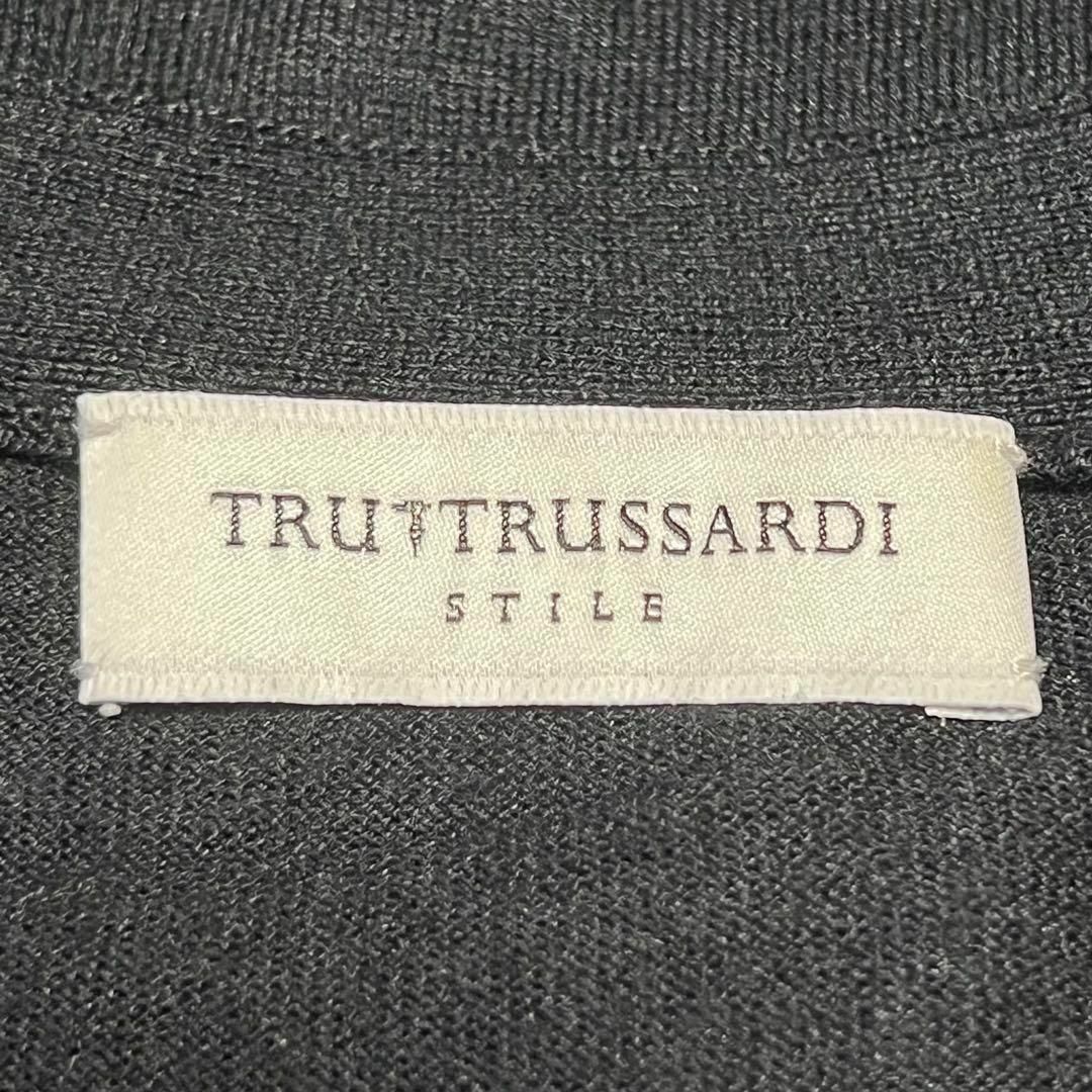 Trussardi(トラサルディ)のTRU TRUSSARDI 美品 カーディガン ビジュー ブラック 38 ジレ レディースのトップス(カーディガン)の商品写真