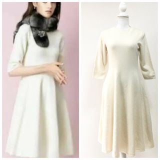 フォクシー(FOXEY)の美品　近年　FOXEY フォクシー　再販　ロング　シームレス　ニット　ワンピース(ロングワンピース/マキシワンピース)