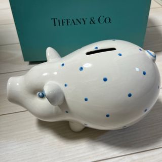 ティファニー(Tiffany & Co.)のTiffany ティファニー 貯金箱 豚  ブルー　陶器(置物)