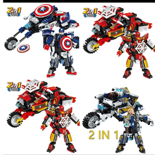 4種類セット LEGO ミニフィグ レゴ 互換 乗り物 ロボット アベンジャーズ(アメコミ)
