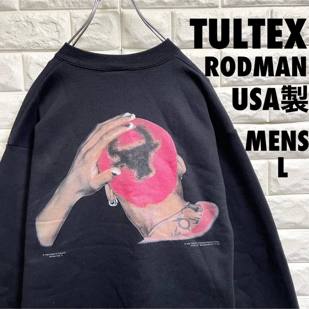 TULTEX ロッドマンプリント　スウェット　トレーナー　コピーライト　Lサイズ メンズのトップス(スウェット)の商品写真