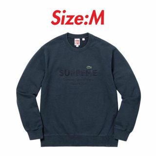 シュプリーム(Supreme)のSupreme x Lacoste Crew Neck スウェット Navy M(スウェット)