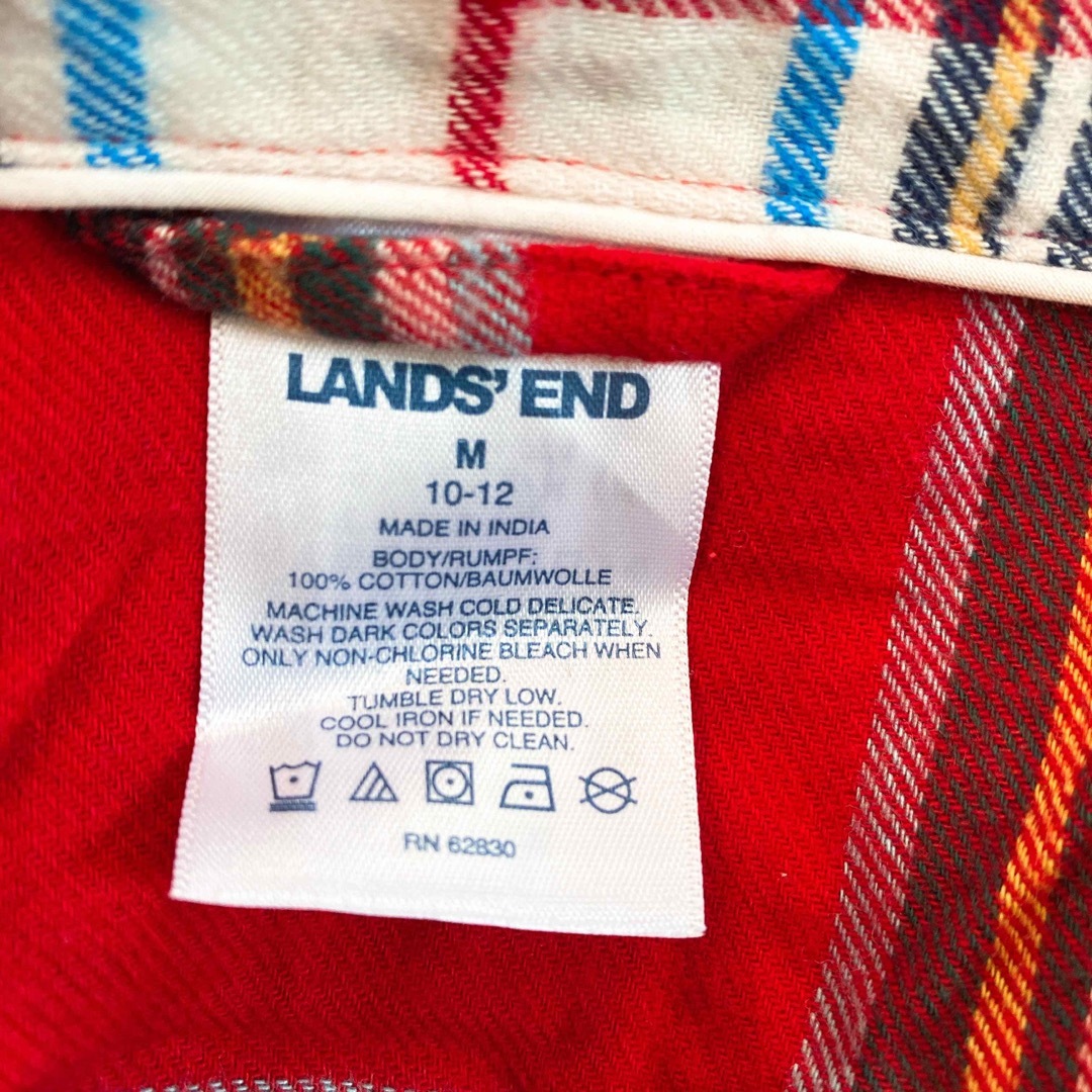 LANDS’END(ランズエンド)のランズエンド　ロングワンピース　ミモレ丈　長袖　総柄　チェック　シャツワンピ レディースのワンピース(ロングワンピース/マキシワンピース)の商品写真