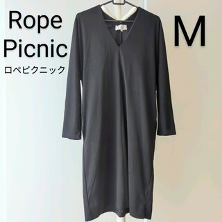 ロペピクニック(Rope' Picnic)のロペピクニック 黒 ブラック ワンピース ジャージー素材(ひざ丈ワンピース)