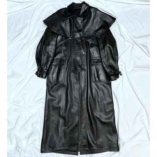 JOHN LAWRENCE SULLIVAN - vintage real leather long duster  coat