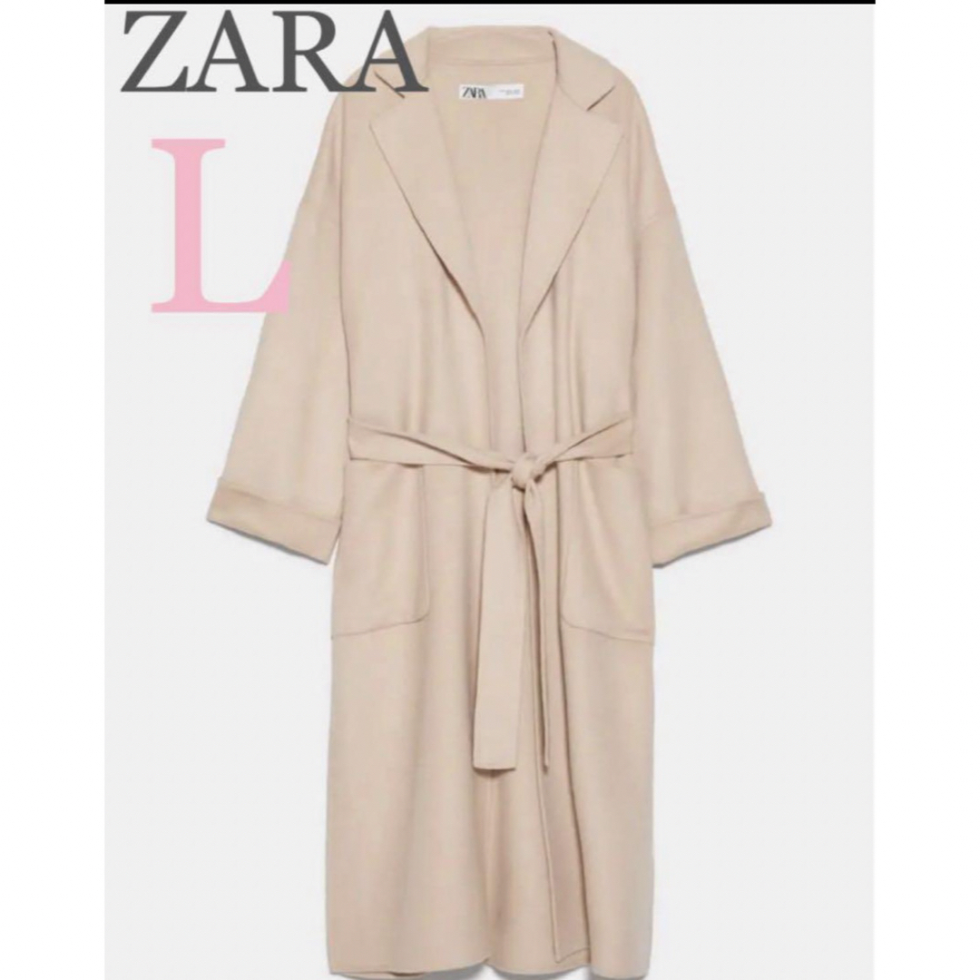 週末限定値下げ　新品タグ付き　ZARA ベルト付きコート Lサイズzara