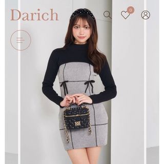 ダーリッチ(Darich)のドッキングリボンデザインニットミニワンピース(ミニワンピース)