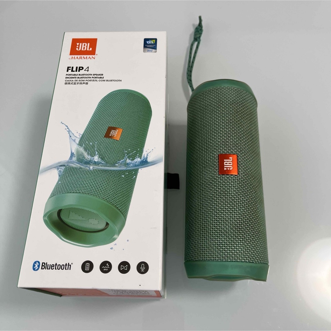 Flip(フリップ)のJBL FLIP4 TEAL Bluetoothスピーカー防水 スマホ/家電/カメラのオーディオ機器(スピーカー)の商品写真