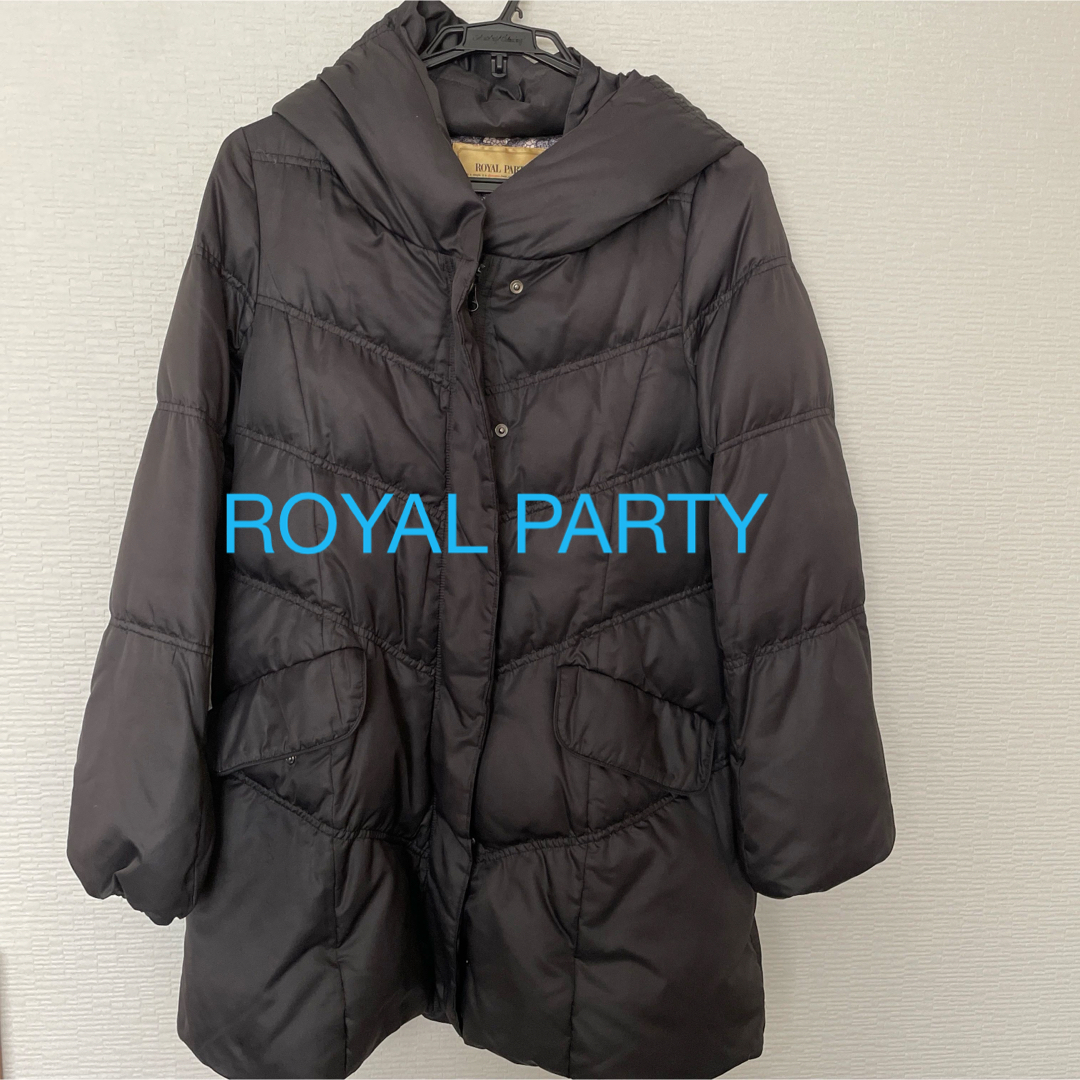 ROYAL PARTY(ロイヤルパーティー)のROYAL PARTY/ロイヤルパーティー ロングダウンコート ブラック レディースのジャケット/アウター(ダウンコート)の商品写真