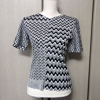 ミッソーニ(MISSONI)のミッソーニ シルク モノトーン ニット カットソー[b27-30］(ニット/セーター)