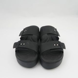 クロックス(crocs)の美品 crocs クロックス ブルックリンサンダルローウェッジ 8 24cm ライトライド レディース AO1516 (サンダル)