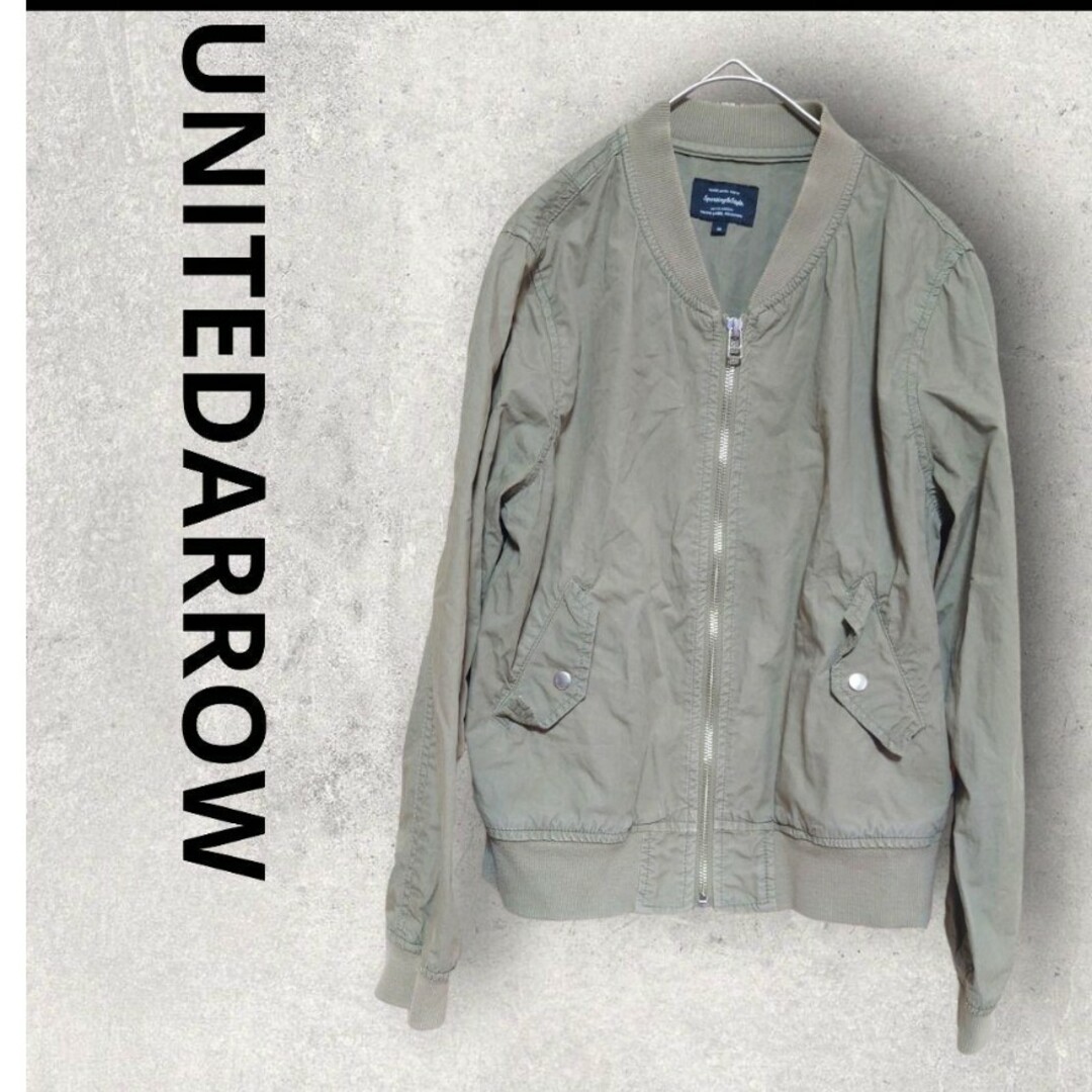 UNITED ARROWS(ユナイテッドアローズ)の値下げ✨UNITEDARROWS　ブルゾン　薄手　カーキ 38M 春物　羽織 レディースのジャケット/アウター(ブルゾン)の商品写真