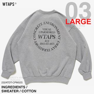 ダブルタップス(W)taps)のWTAPS INGREDIENTS SWEATER COTTON L グレー(スウェット)