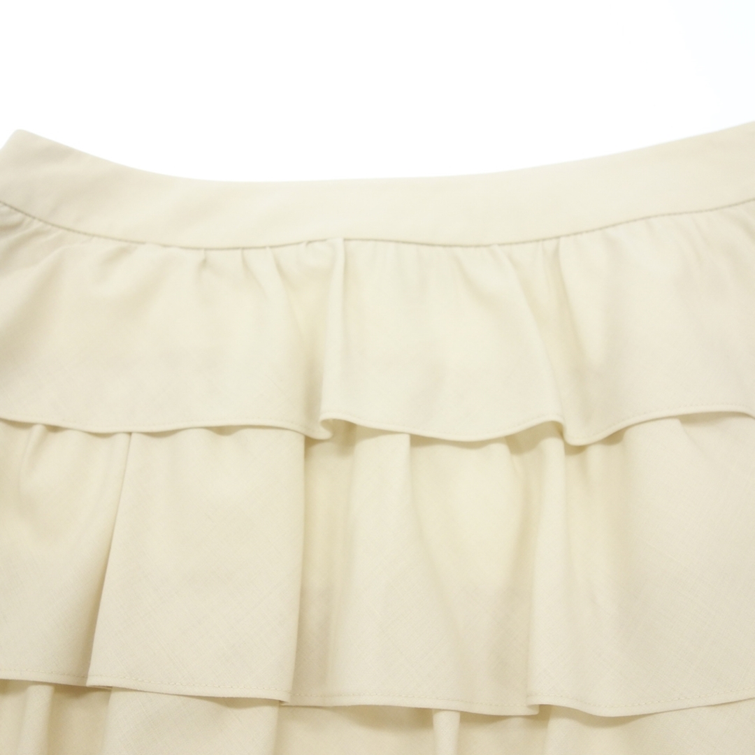 ルネ インターナショナル フリルスカート ベージュ サイズ36【AFB12】 レディースのスカート(ひざ丈スカート)の商品写真