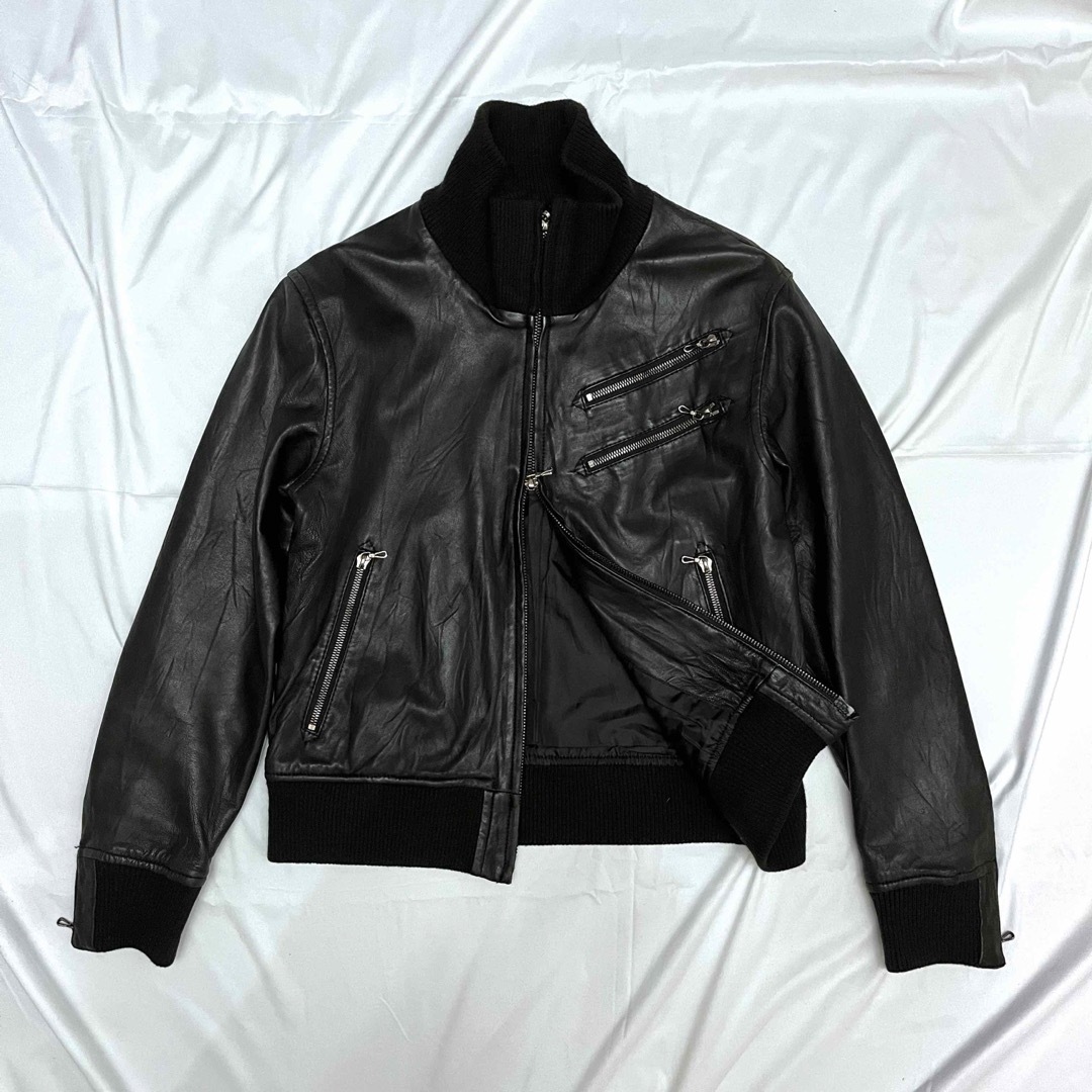 VINTAGE(ヴィンテージ)のvintage ram leather high neck jacket メンズのジャケット/アウター(レザージャケット)の商品写真