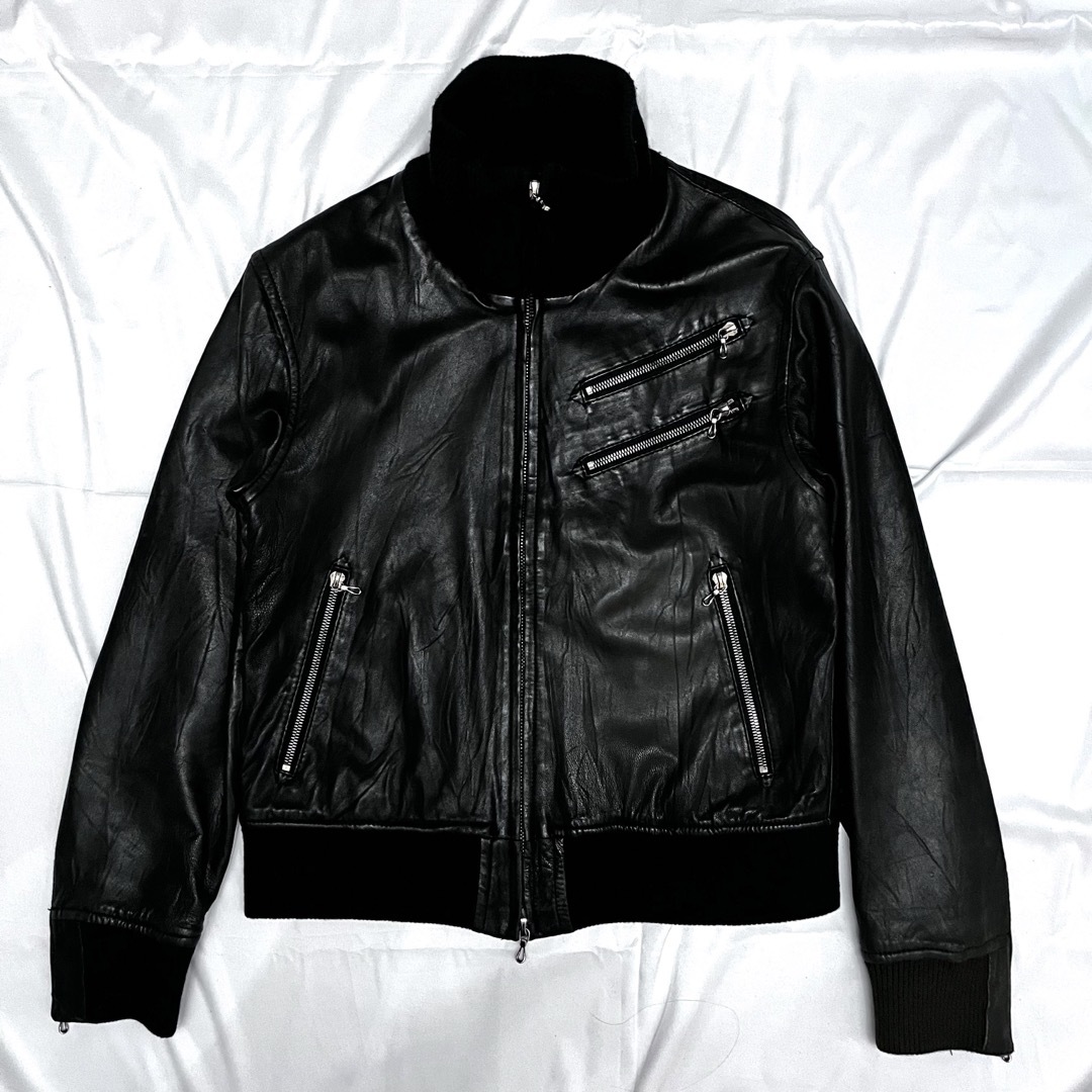 VINTAGE(ヴィンテージ)のvintage ram leather high neck jacket メンズのジャケット/アウター(レザージャケット)の商品写真