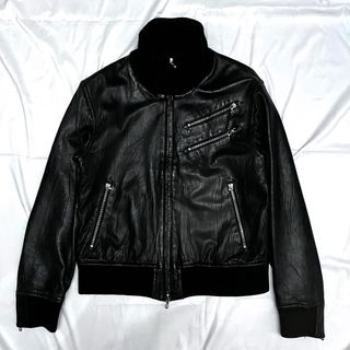 VINTAGE - vintage ram leather high neck jacket