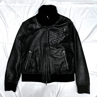 VINTAGE - vintage ram leather high neck jacket