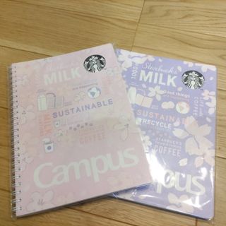 スターバックス(Starbucks)のスターバックス SAKURA2023 キャンパスリングノート  2冊セット(ノート/メモ帳/ふせん)