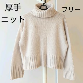 ざっくりニット 厚手ニット 白 ホワイト(ニット/セーター)