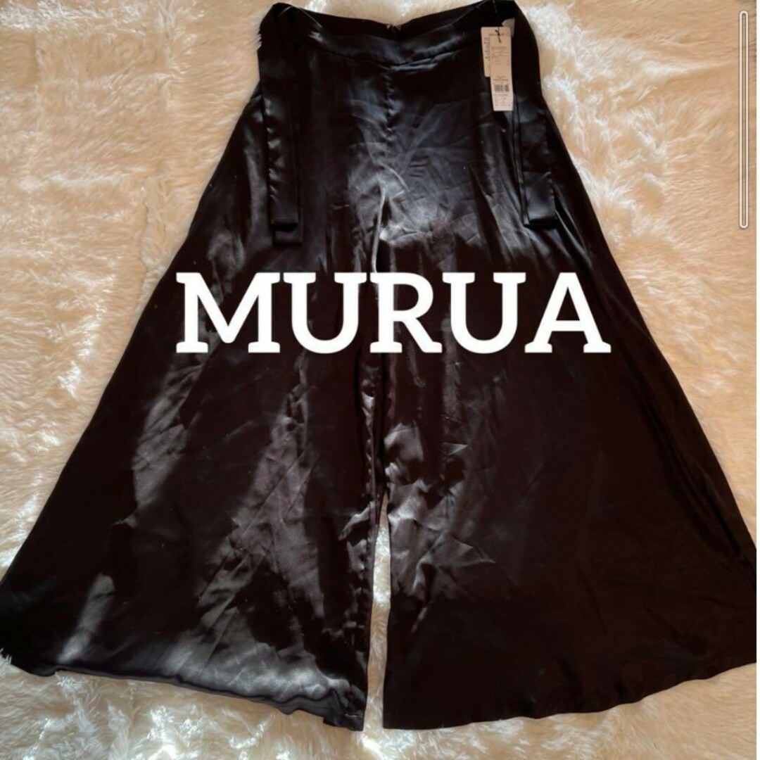 MURUA(ムルーア)の新品　MURUA  ムルーア　ワイドパンツ　ブラック レディースのパンツ(カジュアルパンツ)の商品写真