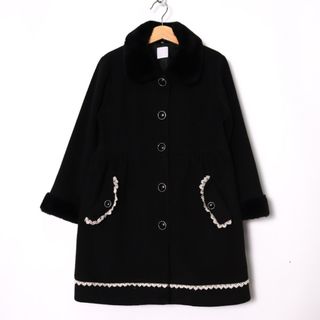 アクシーズファム(axes femme)のアクシーズファム ロングコート レース アウター キッズ 女の子用 120サイズ ブラック axes femme(ジャケット/上着)