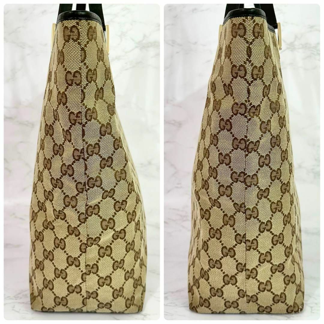 Gucci(グッチ)のグッチ GUCCI トートバッグ GGキャンバス レザー ブラウン レディースのバッグ(トートバッグ)の商品写真